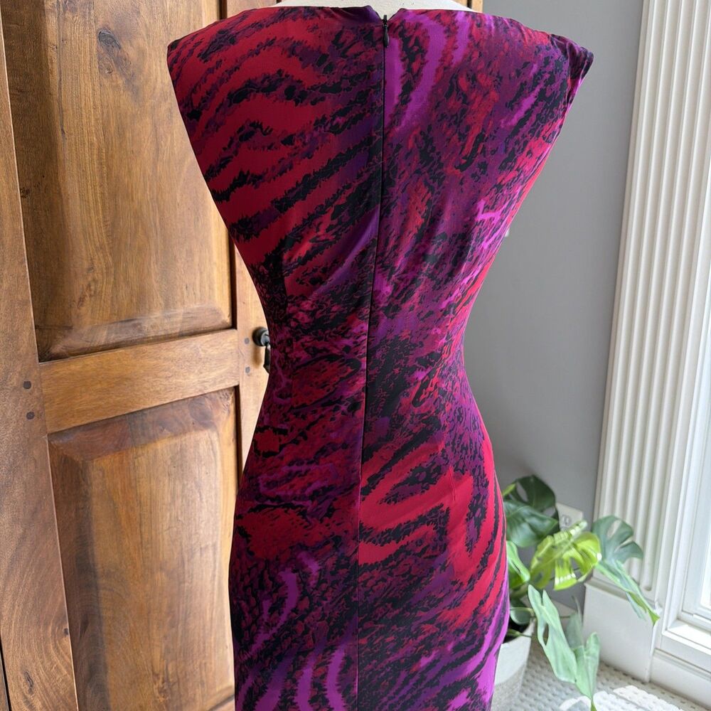 Vintage Y2K Cache Bodycon Bold Animal Print High Zippered Leg Maxi Dress Size XS - Picture 7 of 8